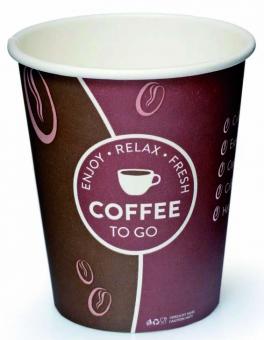 Kaffeebecher "Coffee to go", Motiv: enjoy - relax- fresh, 0,2 l bzw. 0,3 l (1.000 Stück) 
